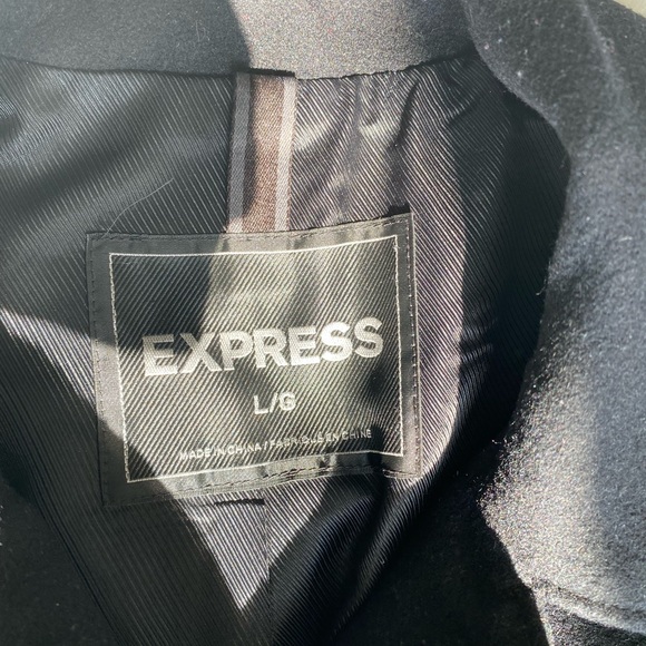 Men’s Express Long Pea Coat - Picture 1 of 2